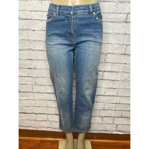Valentino Garavani Womens Light Wash Blue Rockstud Denim Boyfriend Jeans Size 27